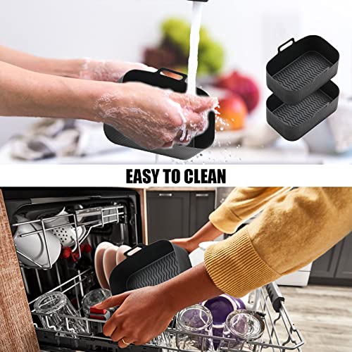 Silicone Air Fryer Liners for Ninja Air Fryer Dual, Ninja Air Fryer Accessories, Reusable Air Fryer Silicone Liner, Airfryer Liners Airfryer Acce