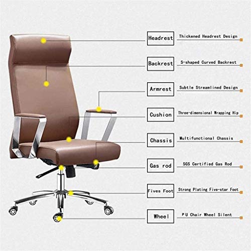 HJW Computer Chairs Video Game Chairs Home Office Desk Chairs Pu Leather Large Seat Desk Chair, Ergonomic Design Armchair