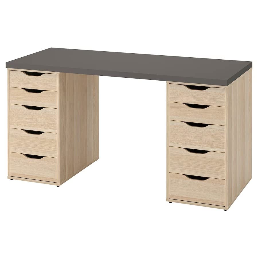 LAGKAPTEN/ALEX Desk,140x60 cm, durable and easy to care for. Desks for home. Desks & computer desks. Tables & desks. Furniture. (White)