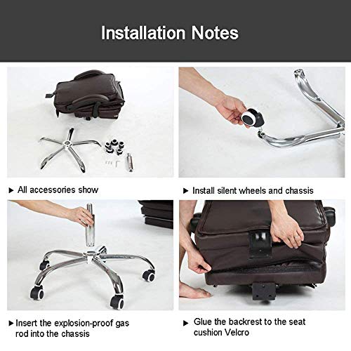 N/A Reclining Office Chair with Lumbar Support Ergonomic Adjustable Seat Height and Back Recline Desk and Task Chair (Color : Rosso)