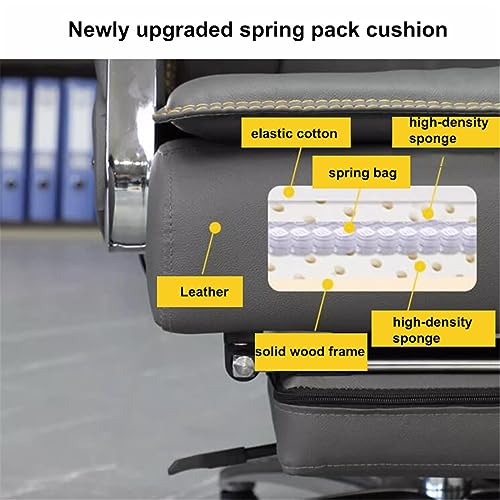 JHKZUDG Executive Leather Adjustable Chair,Ergonomic Office Chair Gaming Chair,High Back Recliner Swivel Chair,for Home Office,black