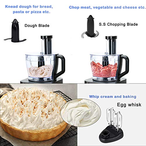 Food Processor, TopStrong 11-in-1 food processor and blender with Chopping Blending Kneading Grinding Whisking Juicing, 1100W, 3 Speeds Plus Puls