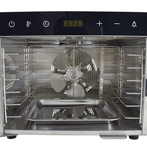 Food Dehydrator Machine, 6 Tray Stainless Steel Fruit Dryer Machine, Touch Panel with 24H- Timer & 20-90°C Temperature Control, for fruit vegetab