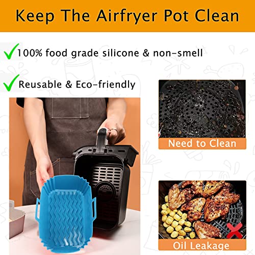 Silicone Air Fryer Liners for Ninja Dual Air Fryer, Reusable Air Fryer Silicone Liner for Ninja Air Fryer Accessories, Air Fryer Basket Airfryer