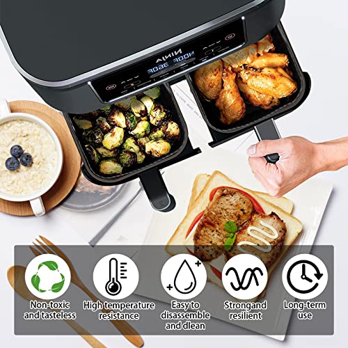 FOHYLOY Air Fryer Silicone Pot, 2 Pack Reusable Silicone Air Fryer Basket for Ninjas Dual Air Fryer, Silicone Pot Basket, Accessories for Air fry