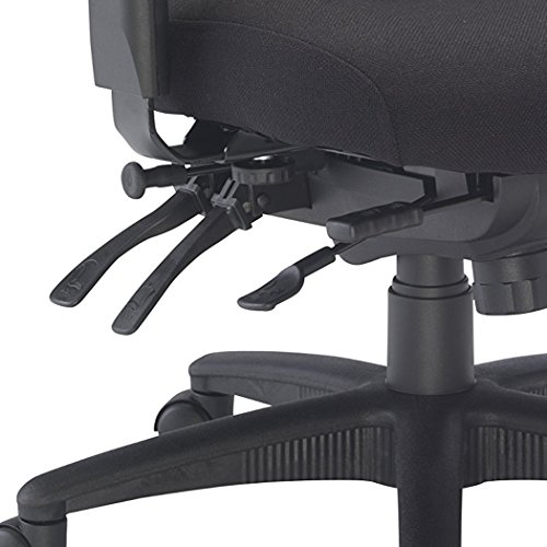 Office Hippo Professional 24 High Back Office Chair, 150 kg Weight Tolerance, Seat Slide, 2D Arms, Asynchro Mechanism, Ratchet Back, Fabric, Blac