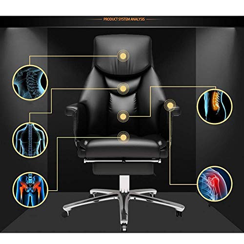 MU Swivel Chair Boss Chair, Ergonomic Executive Office Chair, Leather Large Capacity Swivel Height Adjustable Thick Padding, Suitable for Home an