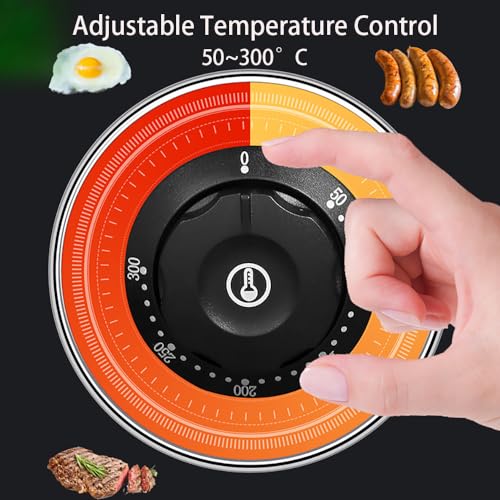 DULNICE 29" Commercial Electric Griddle With Double Temperature Control, Stainless Steel Flat Baking Hotplate, Kitchen Countertop Bacon Fryer for