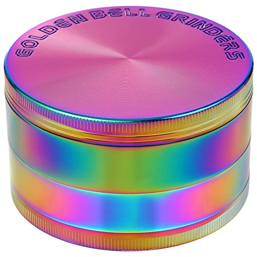 Golden Bell 3 inch Grinder 4 Layers Spice Grinder Zinc Alloy Grinder - Nickle Black