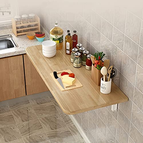 KEppd Breakfast Bar Table, Folding Wall Mounted Tables Fold-down Wall Table Kitchen Drop Leaf Dining Table Work Table | Small Space Saving Hangin