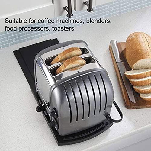 BIKING Coffee Machine Mat,Sliding Coffee Maker Tray Mat Countertop Coffee Machine Appliance Moving Holder Black