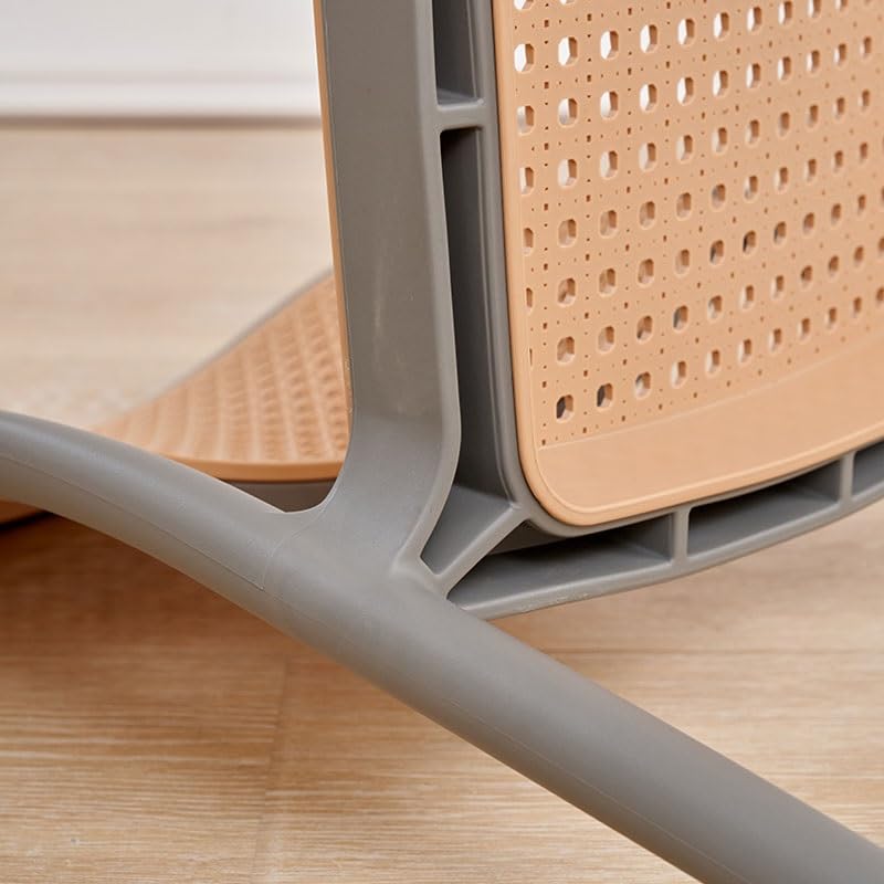 LEIGE Plastic Chair Waiting Backrest Furniture Dining Chairs Comfortable Minimalist Adults Relaxing Chair (Color : Argento, Size : Light Grey)
