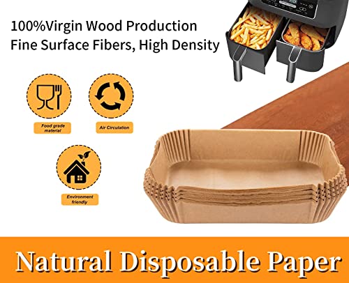 Air Fryer Liners for Ninja Dual, Air Fryer Paper Liners, Air Fryer Liners Disposable Rectangular, Compatible with Ninja AF300UK AF400UK, Instant,