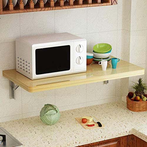 MYYINGELE Folding Wall Mounted Workbench Drop Leaf Table, for Small Spaces Desk Office Home Kitchen Solid Wood Dining Table Computer Desk for Kit