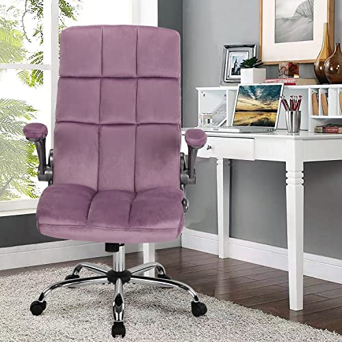 KCREAM Home Office Chair Executive Chair Frabic Computer Desk Chair, High Back Adjustable Tilt Angle and Flip-up Arms and Thick Padding for Comfo