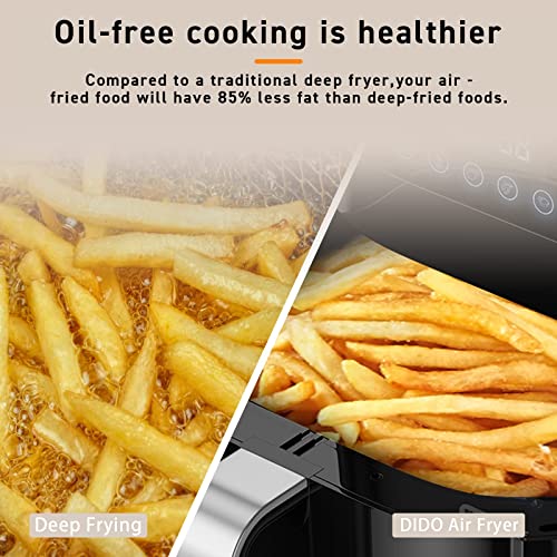 DIDO Air Fryer 5.5L with Rapid Air Circulation,1700W Air Fryers for Home Use with 60 Minute Timer&Temperature,Nonstick Basket for Healthy Oil Fre