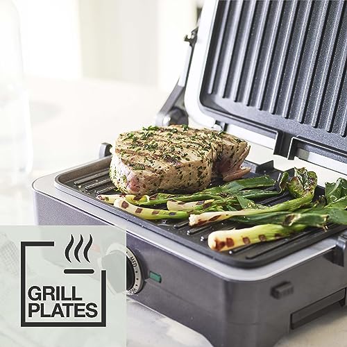 Cuisinart 2-in-1 Grill and Sandwich Maker, Non-Stick Removable Plates, Midnight Grey, GRSM4U