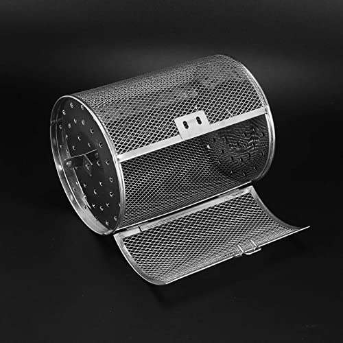 FEETER Roast Basket Rotisserie Cage,Steel Roaster Drum Basket Bakeware Roast Baking Nuts Basket BBQ Tool A
