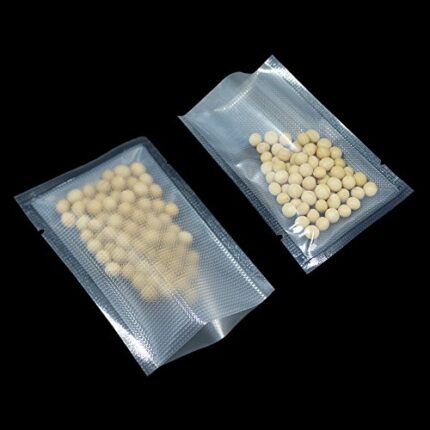 100pcs 4.72mil Thick Small Vacuum Sealer Bags for Food Storage Sous Vide Cooking Nylon Clear Poly Plastic Packaging Bags Heat Seal Vacuum Embosse