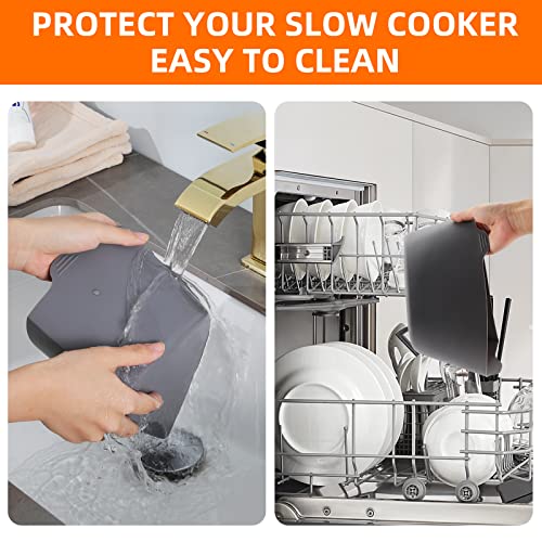 Essbhach Slow Cooker Divider Liners for Crockpot 6QT/6.5Litre, Silicone Insert, BPA Free, Dishwasher Safe, Slow Cooker Accessories Cooking Liner