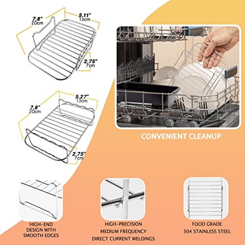 Dual Air Fryer Accessories 6 PCS, Double Basket Airfryer Accessory Compatiable for Ninja Foodi AF300UK, AF400UK, Instant Vortex, Tower T17088, Sa