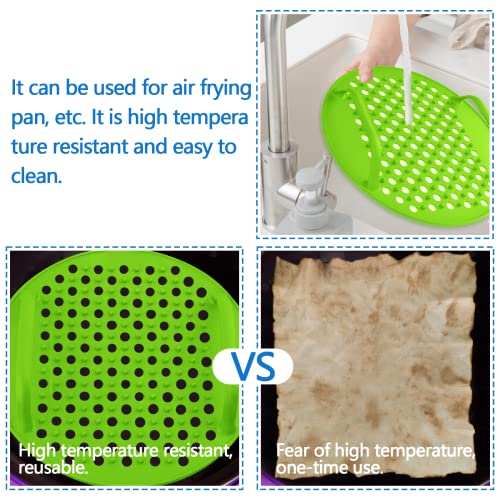 Air Fryer Liners Reusable, 7inch Silicone Air Fryer Liner with Handle, Round Silicon Air Fry Liner,Non-Stick Air Fryer Silicone Liners Mats,Heat