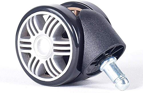 GTYT Office Chair Casters M11 Stem Universal Swivel Double Wheel Silent Rubber Furniture Computer Chair Replacement Wheels For Wooden Floor Carpe