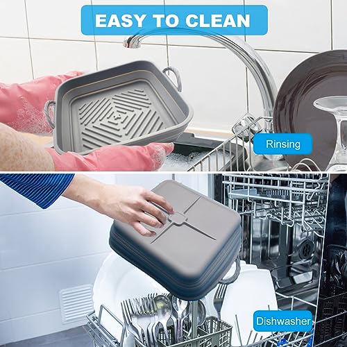 Silicone Pot for Hot Air Fryer,Reusable Air Fryer Pot Non-Stick Air Fryer Pot Food Grade Silicone Baking Tray Coking Accessories for Air Fryer, O