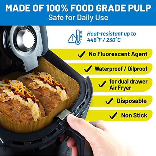 Air Fryer Liners Disposable 24.5cm/9.6in Disposable for Ninja Dual Parchement Paper Ninja Dual AF400UK AF300UK Ninja DZ201 (24.5CM/9.6 INCH Round