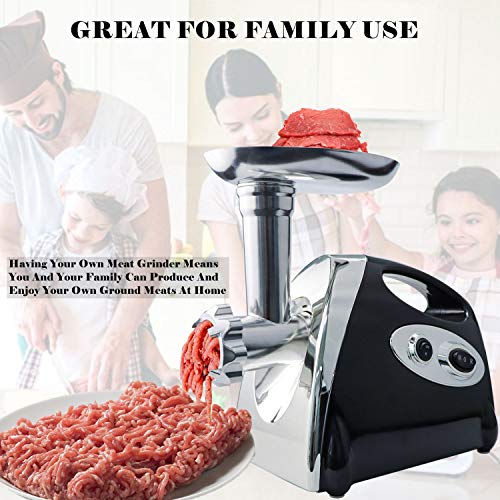Electric Meat Grinder, BenRich Meat Mincer Sausage Maker with 3 Grinding Plates and Kibbe Attachment - 2800W Powerful Copper Motor Food Grinding