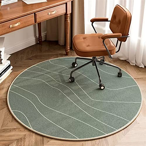 Liveinu Round Office Chair Mat for Hardwood & Tile Floor, Computer Chair Mat, Desk Chair Mat, Anti-Slip Floor Protector for Home Office, green, d