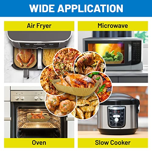 Air Fryer Liners Disposable 24.5cm/9.6in Disposable for Ninja Dual Parchement Paper Ninja Dual AF400UK AF300UK Ninja DZ201 (24.5CM/9.6 INCH Round