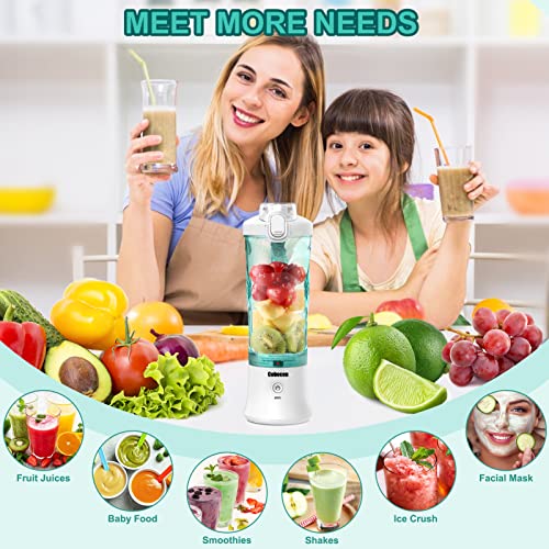 Cobocen Portable Blender, Blender Smoothie Maker for Shakes and Smoothies, 270W Waterproof Blender with 6 Blades USB Rechargeable, 20 Oz Mini Ble