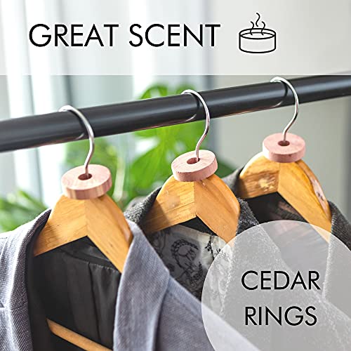 32 Pack Cedar wood Rings & 100% Natural Moth Repellent - Organic Clothes Moths - Aromatic Cedar Rings - Moth Killer for Wardrobes Hanging, drawer
