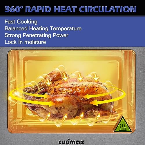 CUSIMAX Air Fryer Oven, 14.5L Digital Air Fryer for Home Use, 16-in-1 Countertop Convection Oven with LED Touchscreen, for Fryer Dehydrate Rotiss