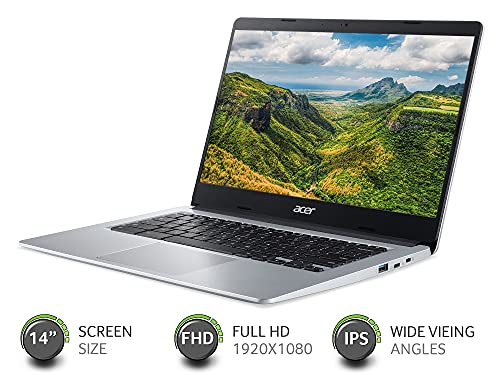 Acer Chromebook 314 CB314-1H - (Intel Celeron N4000, 4GB, 64GB eMMC, 14 inch Full HD Display, Google Chrome OS, Silver)