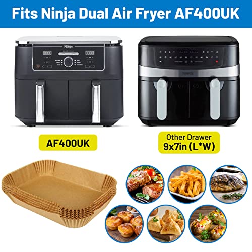 Air Fryer Liners Disposable 24.5cm/9.6in Disposable for Ninja Dual Parchement Paper Ninja Dual AF400UK AF300UK Ninja DZ201 (24.5CM/9.6 INCH Round