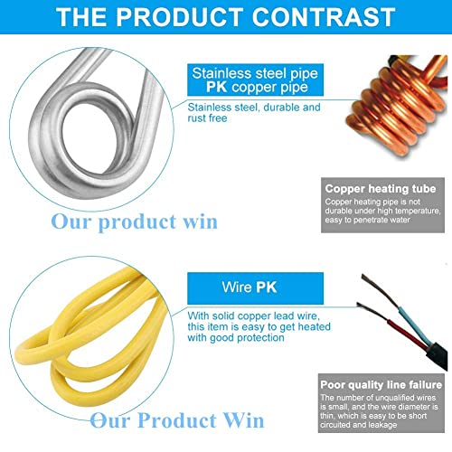 Boiling Water Heating Tube 220V 600W, Coffee Warmer Small Stick Fast Heat Hot Immersion Electric Heater for Heating Tea, Water, Cocoa Camping Out