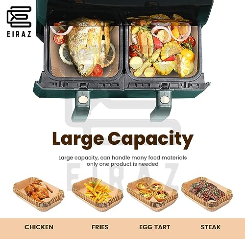 Eiraz® Air Fryer Liners, 120 Pcs Disposable Rectangular Air Fryer Accessories, Oil & Water-Proof Parchment Paper, Compatible with Ninja AF300UK A