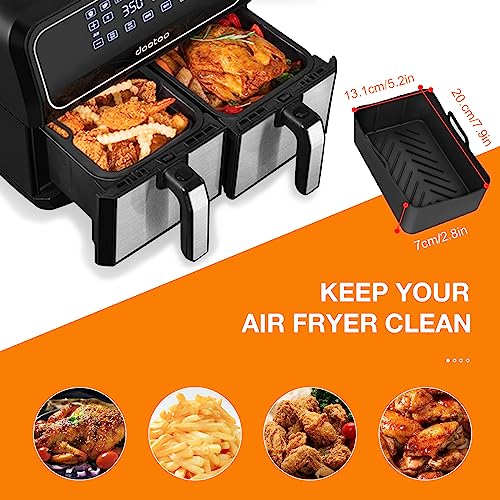 Dual Air Fryer Accessories Set of 10 for Ninja Foodi AF300UK/AF400UK/Tower T17088/Salter, Air Fryer Accessories with Silicone Air Fryer Liners, A