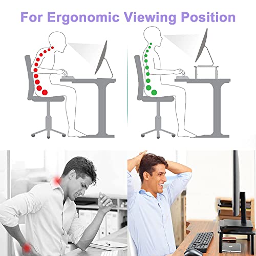 KOADOA Monitor Stand with Drawer - Laptop Stand for Desk,Suitable Height Adjustable Monitor Riser and Cellphone Holder, Computer stand for Printe