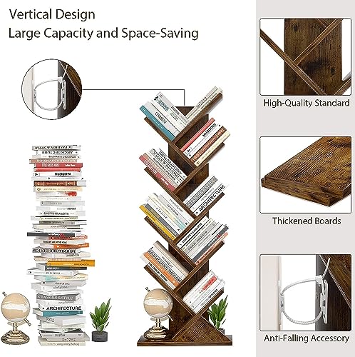 Tree-Shaped Floor-Standing Bookshelf Multifunctional Storage Rack for Home Office Multi-Layer Creative Display Rack