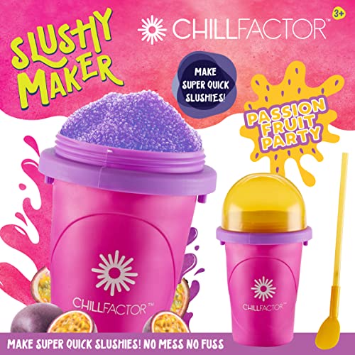 Character Options 07954 ChillFactor Passion Fruit Party-Reusable, Homemade Squeeze Cup slushy Maker Kitchen Toys