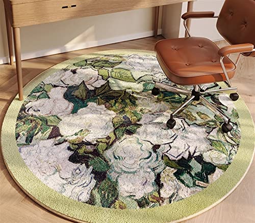 Liveinu Office Chair Mat for Hardwood & Tile Floor, Round Computer Gaming Rolling Chair Mat, Under Desk Low-Pile Rug, Large Anti-Slip Floor Prote