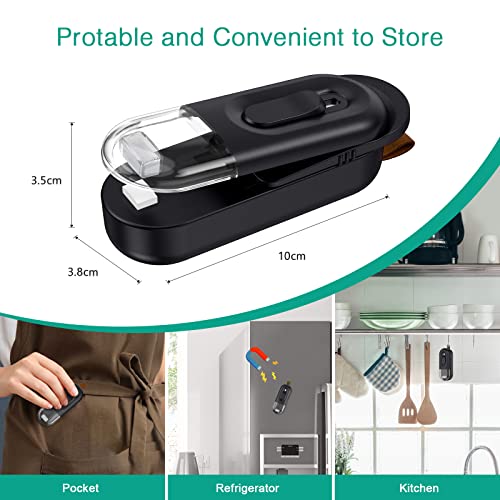 ORIA Mini Bag Sealer, Mini Handheld Bag Heat Vacuum Sealer, 2 in 1 Plastic Bag Sealer and Cutter, Portable Heating Sealer for Snack Bags Plastic