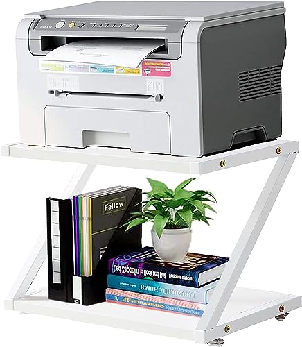 Printer Stand, 2 Tier Desktop Printer Shelves Rack with Anti - Skid Pads for Space Organizer as Storage Shelf,for Home and Office,Kitchen Counter