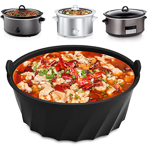 OLIYA Silicone Slow Cooker Liner can be Reused in Slow Cooker 6QT Elliptical Slow Cooker, Which is Leak-Proof and can be Cleaned by Dishwasher. (