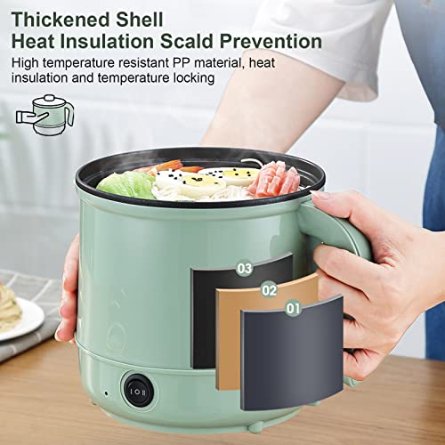 GHIBFBT Electric Hot Pot with Steamer, Non-Stick Multifunctional Electric Skillet for Stir Fry Stew Steam, Portable Mini Cooker for Soup Porridge