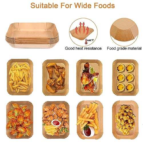 Air Fryer Liners for Ninja Dual Disposable Air Fryer Liners Rectangular 100PCS Disposable for Ninja Dual Air Fryer Compatible with Ninja Microwav