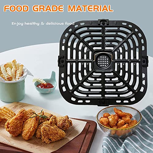 Gugxiom Air Fryer Replacement Grill Pan, 304 Stainless Steel Air Fryer Replacement Crisper Plate, 24x23cm/9.4x9in, Air Fryer Accessories, Dishwas